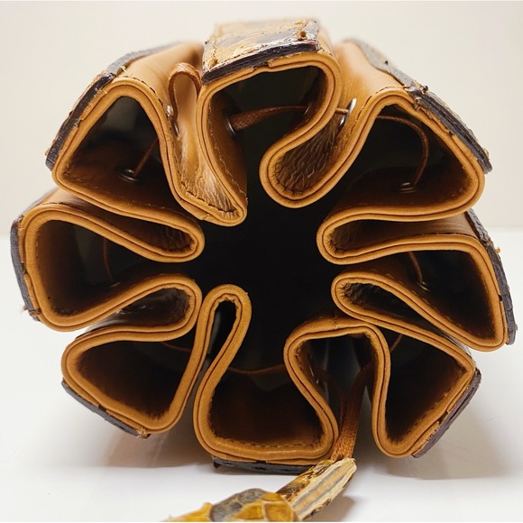 Domenico Vacca Sculptural Python Snakeskin Mini Drawstring Bucket Bag Italy - Picture 5 of 8